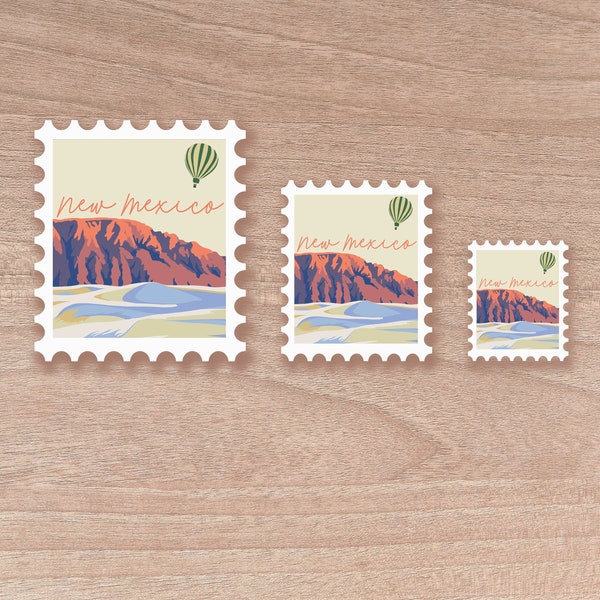 New Mexico Stamp Scenic Sticker | Water Bottle | Decal | Vinyl | Water Proof | Wholesale | Vinyl Waterproof Laptop Water bottle Sticker