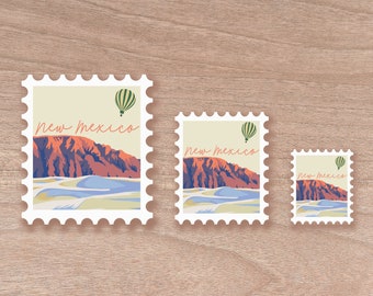 New Mexico Stamp Scenic Sticker | Water Bottle | Decal | Vinyl | Water Proof | Wholesale | Vinyl Waterproof Laptop Water bottle Sticker