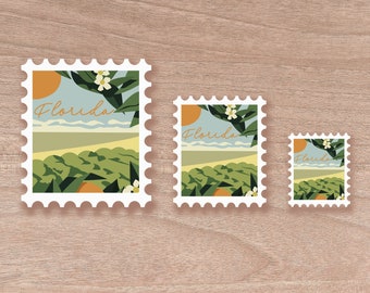 Florida Stamp Scenic Sticker | Water Bottle | Decal | Vinyl | Water Proof | Wholesale | Vinyl Waterproof Laptop Water bottle Sticker