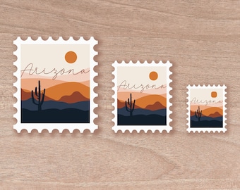 Arizona Stamp Scenic Sticker | Water Bottle | Decal | Vinyl | Water Proof | Wholesale | Vinyl Waterproof Laptop Water bottle Sticker