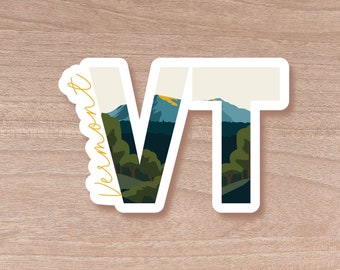 Vermont State Abbreviation Sticker | Water Bottle | Decal | Vinyl | Water Proof | Wholesale | Vinyl Waterproof Laptop Water bottle Sticker