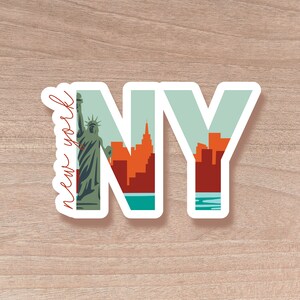 New York State Abbreviation Sticker | Water Bottle | Decal | Vinyl | Water Proof | Wholesale | Vinyl Waterproof Laptop Water bottle Sticker