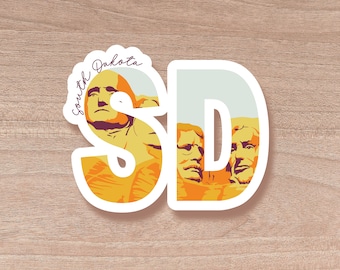 South Dakota State Abbreviation Sticker | Water Bottle | Decal | Vinyl | Water Proof | Wholesale | Vinyl Laptop Water bottle Sticker