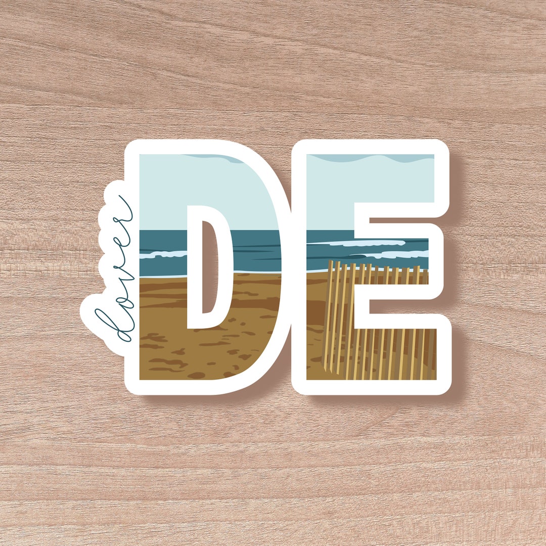 Dover Stickers Dover Delaware State Abbreviation Sticker, Water Bottle, Decal, Vinyl ...