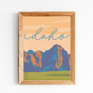 Idaho Digital Download, Handmade Home Decor, Wall Art, Wall Decor, Minimalist Art, State Print, Travel Poster, Printable Wall Art