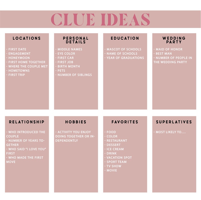 Custom Wedding Crossword Puzzle Cocktail Hour Wedding Etsy