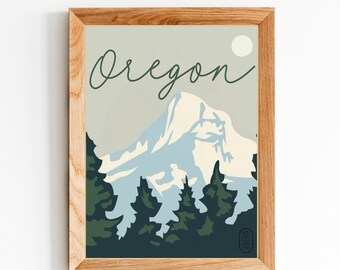 Oregon Digital Download, Handmade Home Decor, Wall Art, Wall Decor, Minimalist Art, State Print, Travel Poster, Printable Wall Art