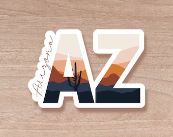 Arizona State Abbreviation Sticker | Water Bottle | Decal | Vinyl | Water Proof | Wholesale | Vinyl Waterproof Laptop Water bottle Sticker