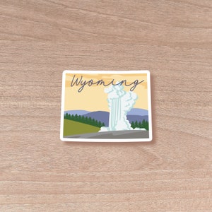 Wyoming Die Cut Scenic Sticker | Laptop Decal | Water Bottle | Decal | Vinyl | Water Proof | Wholesale