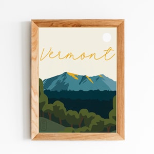 Vermont Digital Download, Handmade Home Decor, Wall Art, Wall Decor, Minimalist Art, State Print, Travel Poster, Printable Wall Art