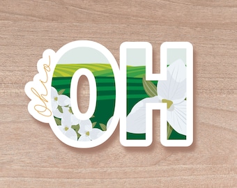 Ohio State Abbreviation Sticker | Water Bottle | Decal | Vinyl | Water Proof | Wholesale | Vinyl Waterproof Laptop Water bottle Sticker