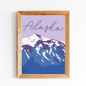 Alaska Digital Download, Handmade Home Decor, Wall Art, Wall Decor, Minimalist Art, State Print, Travel Poster, Printable Wall Art