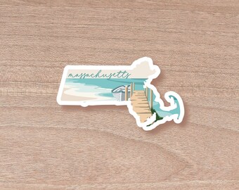 Massachusetts Die Cut Scenic Sticker | Laptop Decal | Water Bottle | Decal | Vinyl | Water Proof | Wholesale