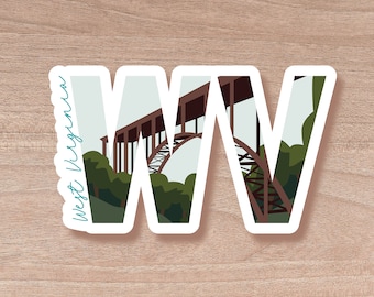 West Virginia State Abbreviation Sticker | Water Bottle | Decal | Vinyl | Water Proof | Wholesale | Vinyl Laptop Water bottle Sticker