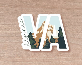 Virginia State Abbreviation Sticker | Water Bottle | Decal | Vinyl | Water Proof | Wholesale | Vinyl Waterproof Laptop Water bottle Sticker