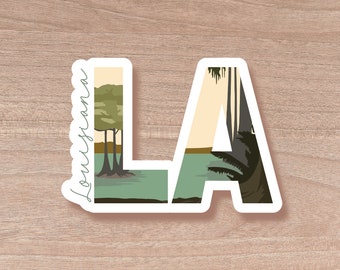 Louisiana State Abbreviation Sticker | Water Bottle | Decal | Vinyl | Water Proof | Wholesale | Vinyl Waterproof Laptop Water bottle Sticker