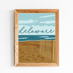 Delaware Digital Download, Handmade Home Decor, Wall Art, Wall Decor, Minimalist Art, State Print, Travel Poster, Printable Wall Art