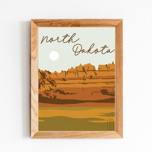 North Dakota Digital Download, Handmade Home Decor, Wall Art, Wall Decor, Minimalist Art, State Print, Travel Poster, Printable Wall Art