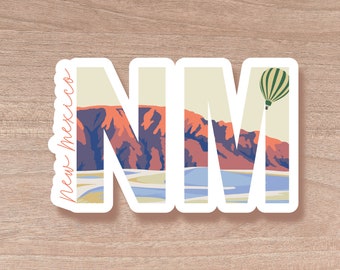 New Mexico State Abbreviation Sticker | Water Bottle | Decal | Vinyl | Water Proof | Wholesale | Vinyl Laptop Water bottle Sticker