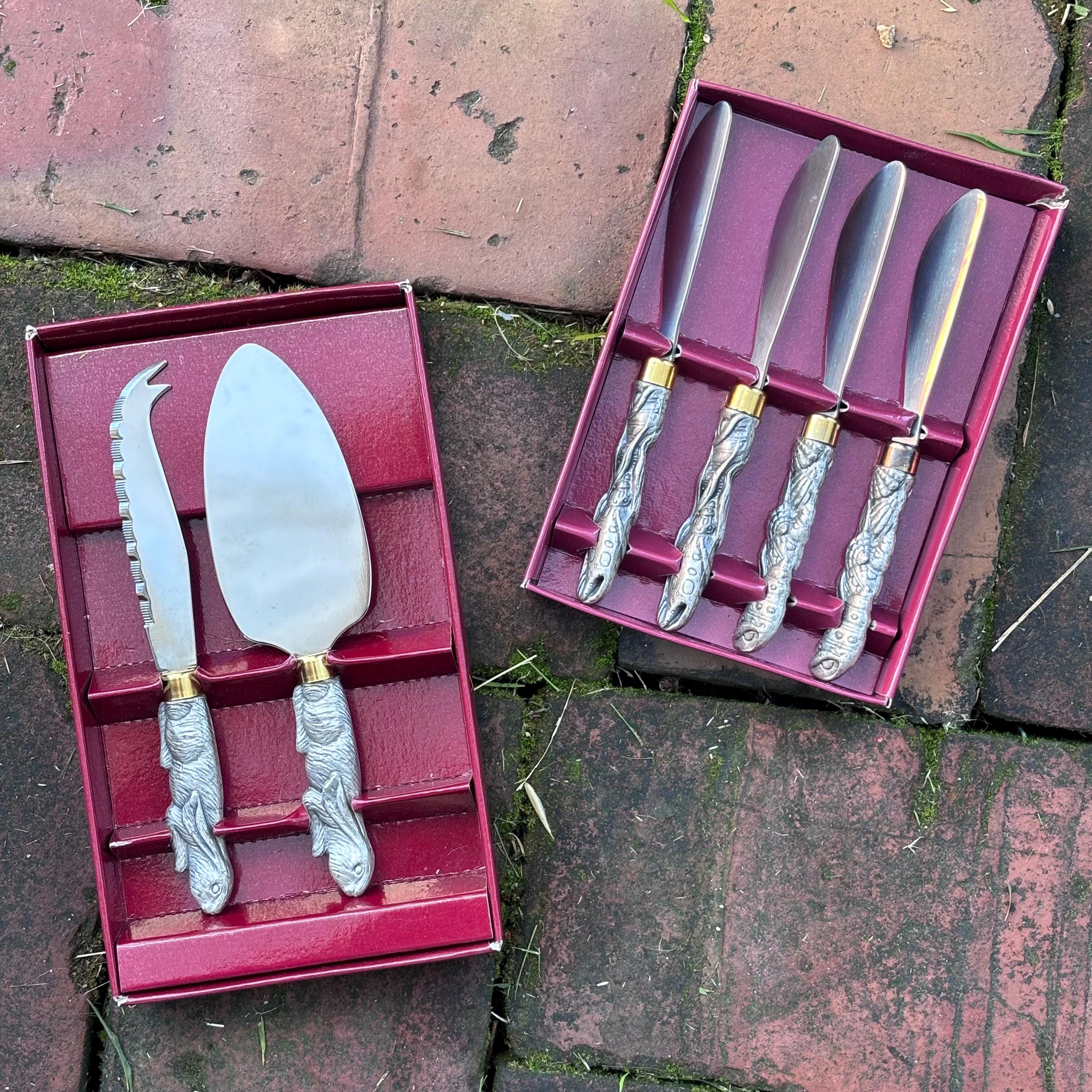 Vintage Cheese Knife Set - Etsy