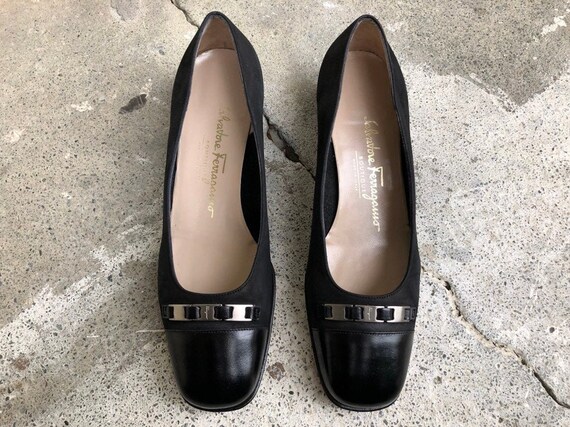 matte silver block heels