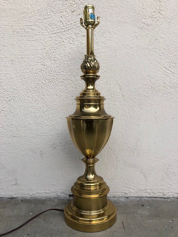 VINTAGE STIFFEL 5561 Brass Table Lamp Gold Tone Metal Heavy Urn