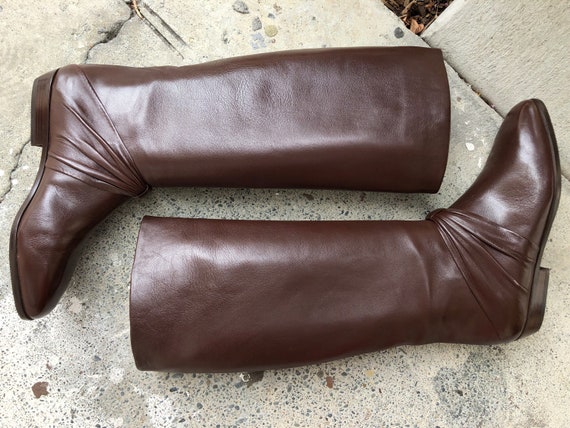 Jaren 80 VINTAGE PIETRO laarzen chocoladebruine boterzachte - Etsy Nederland