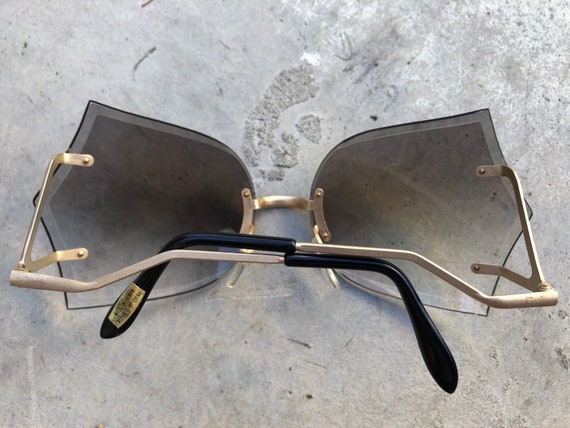 70s NEW VINTAGE Sunglasses Rimless Black Gray Gradient Lens -  Sweden