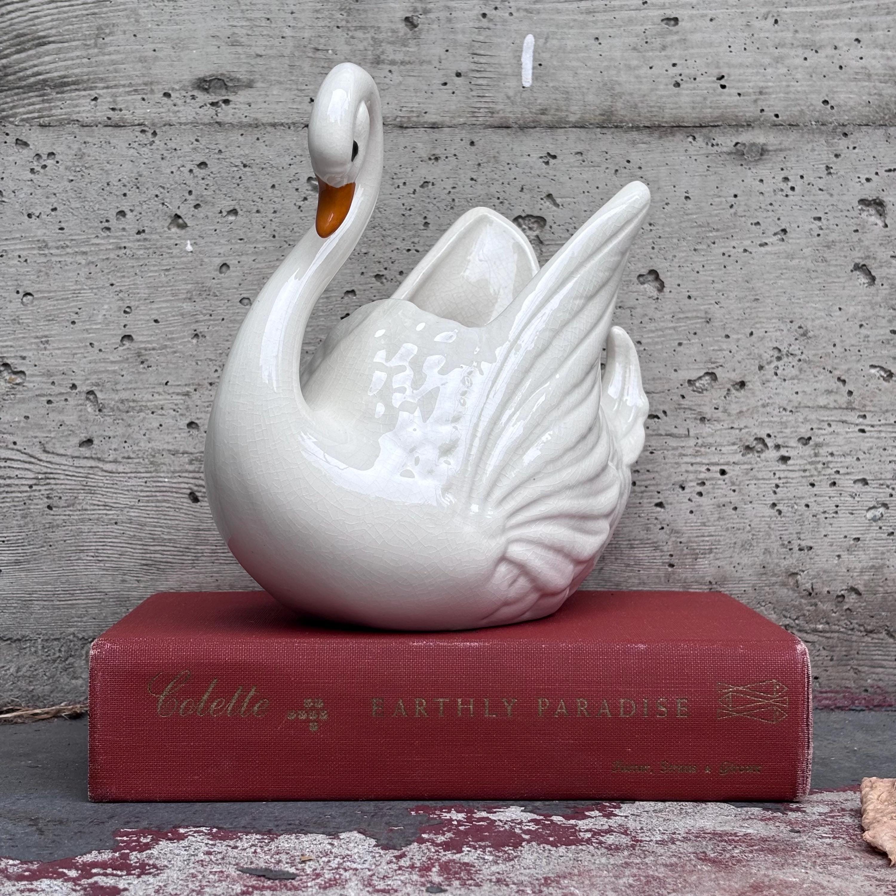 Ceramic Vintage Swan - Etsy