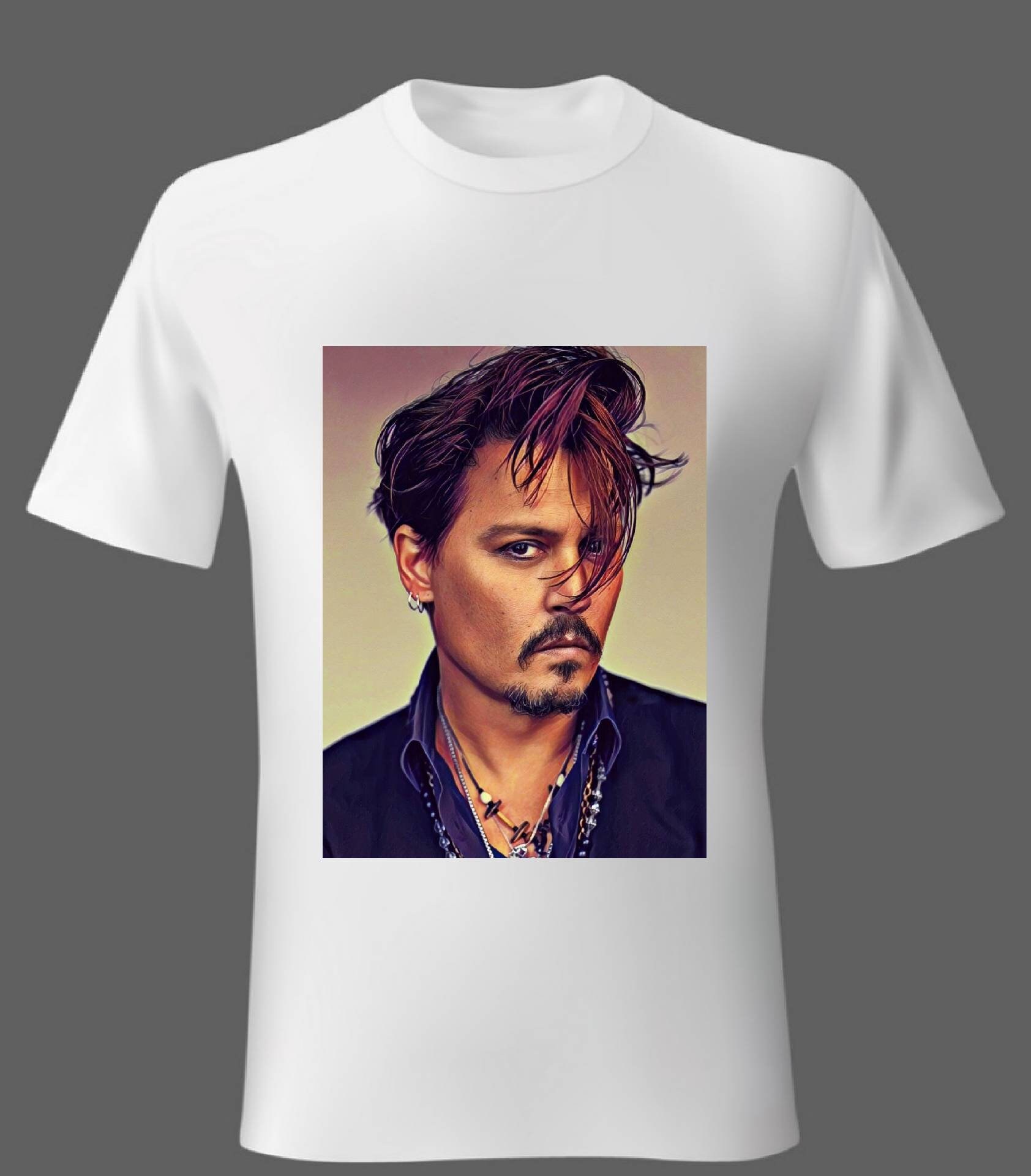 Printed T Shirt Johnny Depp Men Woman Movie Star My Artwork | Etsy