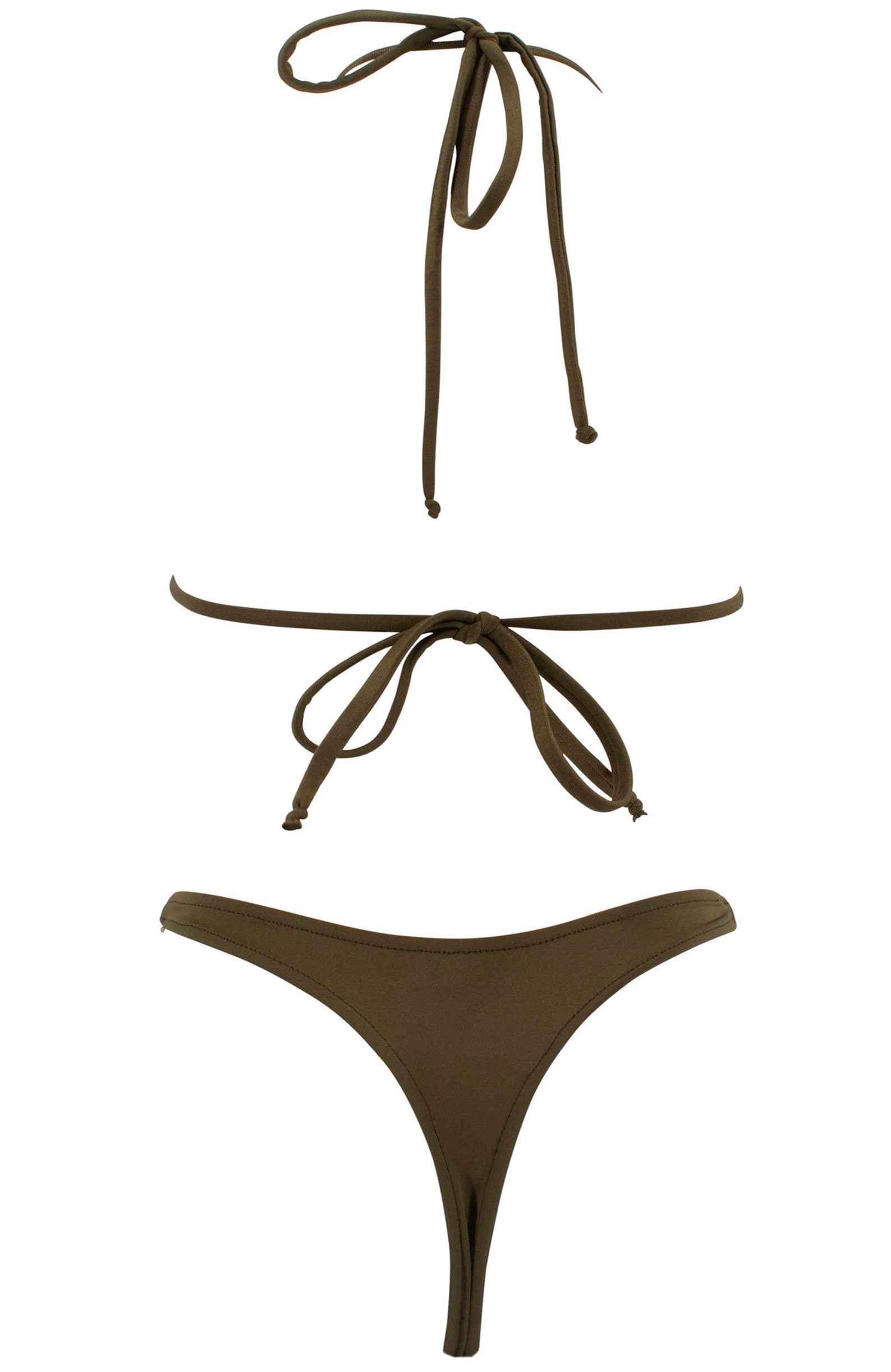 Green Thong Swimsuit Set Womens Swimsuit Micro Bikini | Etsy
