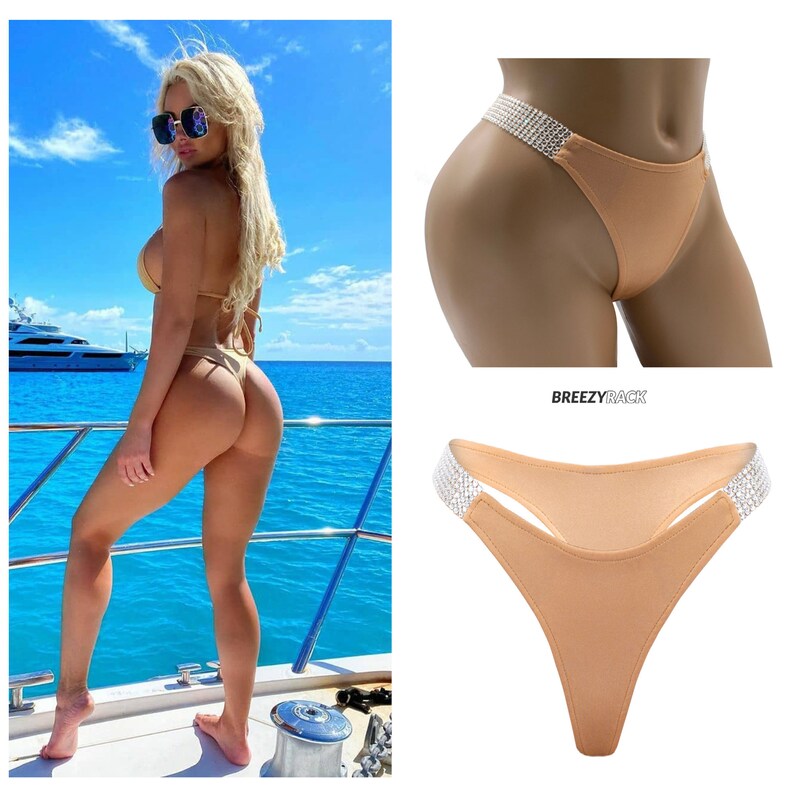 Nude Thong Bottom Only / or Full Micro Bikini Set by Breezy Rack 
