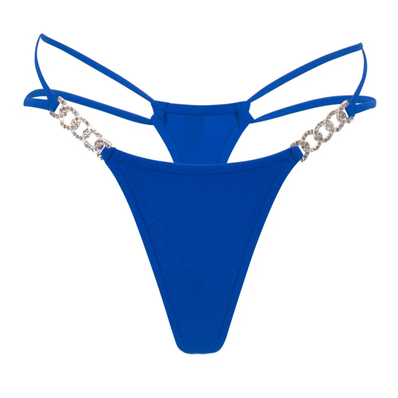 Blue Lace Thong Bikini Micro Bikini Thong Bathing Suit Etsy Hot Sex Picture
