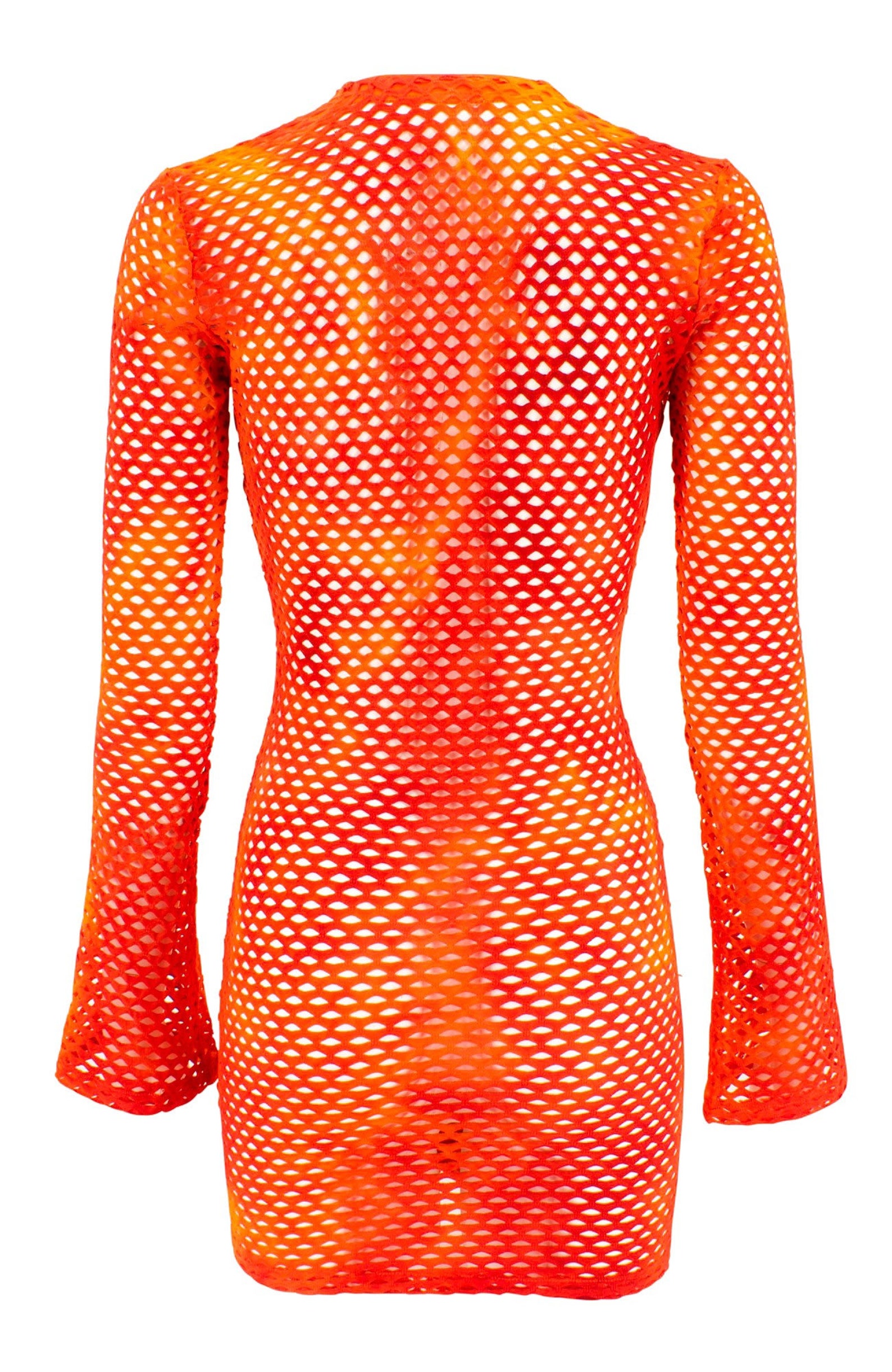Orange Swimsuit Cover Up Dress Summer Fishnet Beach Cover Up Etsy