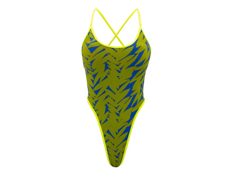 Green One Piece Women Swimsuit Thong One Piece Swimsuit Lime Thong Bodysuit Bodysuit Pattern Swimwear One Piece Bathing Suit