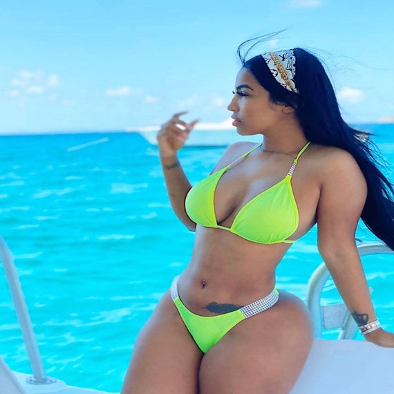 yellow thong swimwear