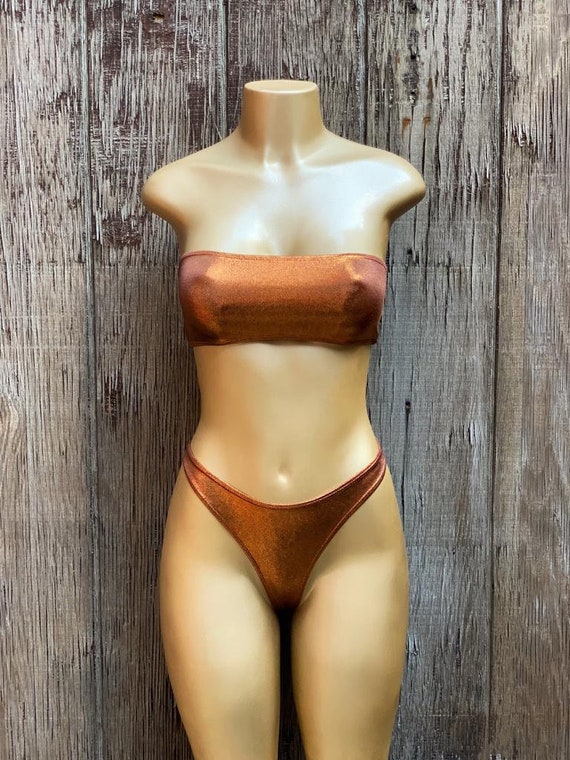 metallic bronze swimsuit