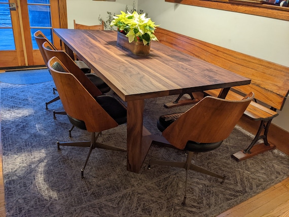 Eastown Modern Walnut Dining Table Etsy