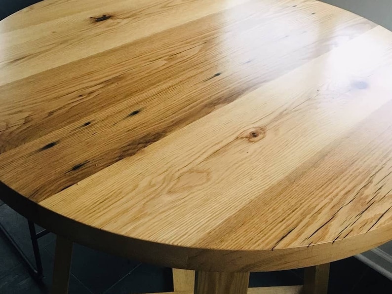 Modern Round White Oak Dining Table "the Intersection Table" - Etsy