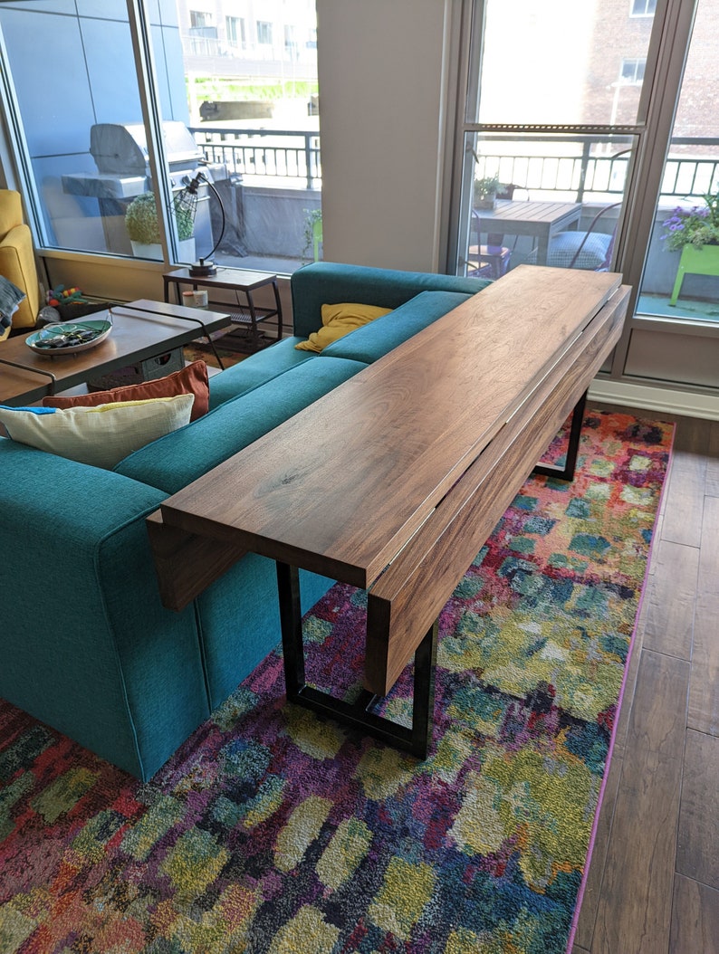 Walnut Drop Leaf Multi-functional Console, Dining Table, or Desk - Etsy