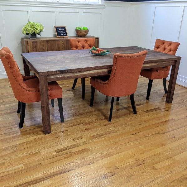 Walnut Parsons Style Dining table