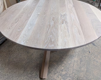 Modern Round White Oak  Dining Table "The Intersection Table"