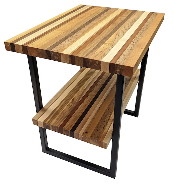 Reclaimed wood end table cheap etsy