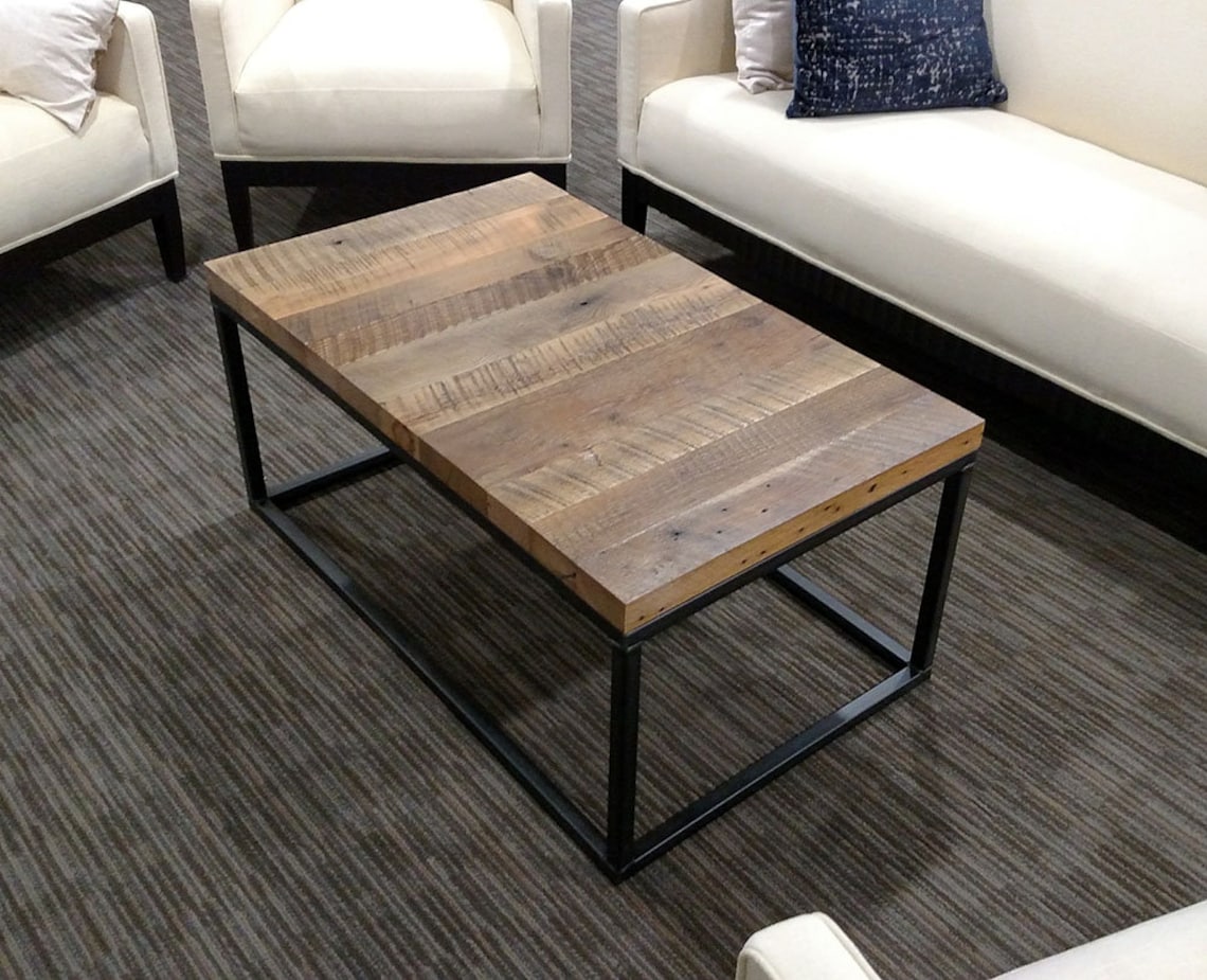 Rustic Reclaimed Wood Modern Coffee Table | Etsy
