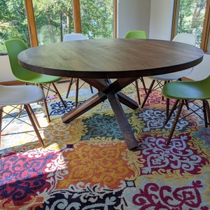 Modern Round Walnut Dining Table "The Intersection Table"