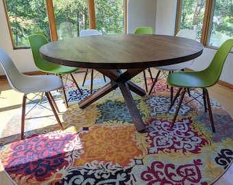 Modern Round Walnut Dining Table "The Intersection Table"
