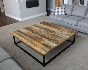 Rustic Reclaimed Wood Modern Coffee Table