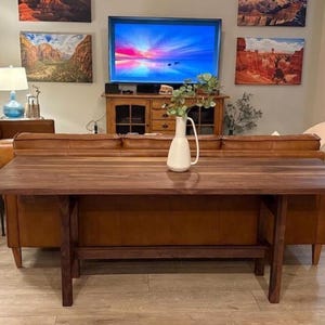 Multifunctional Drop Leaf Table with Solid Wood Base: Sofa, Console, Dining Table