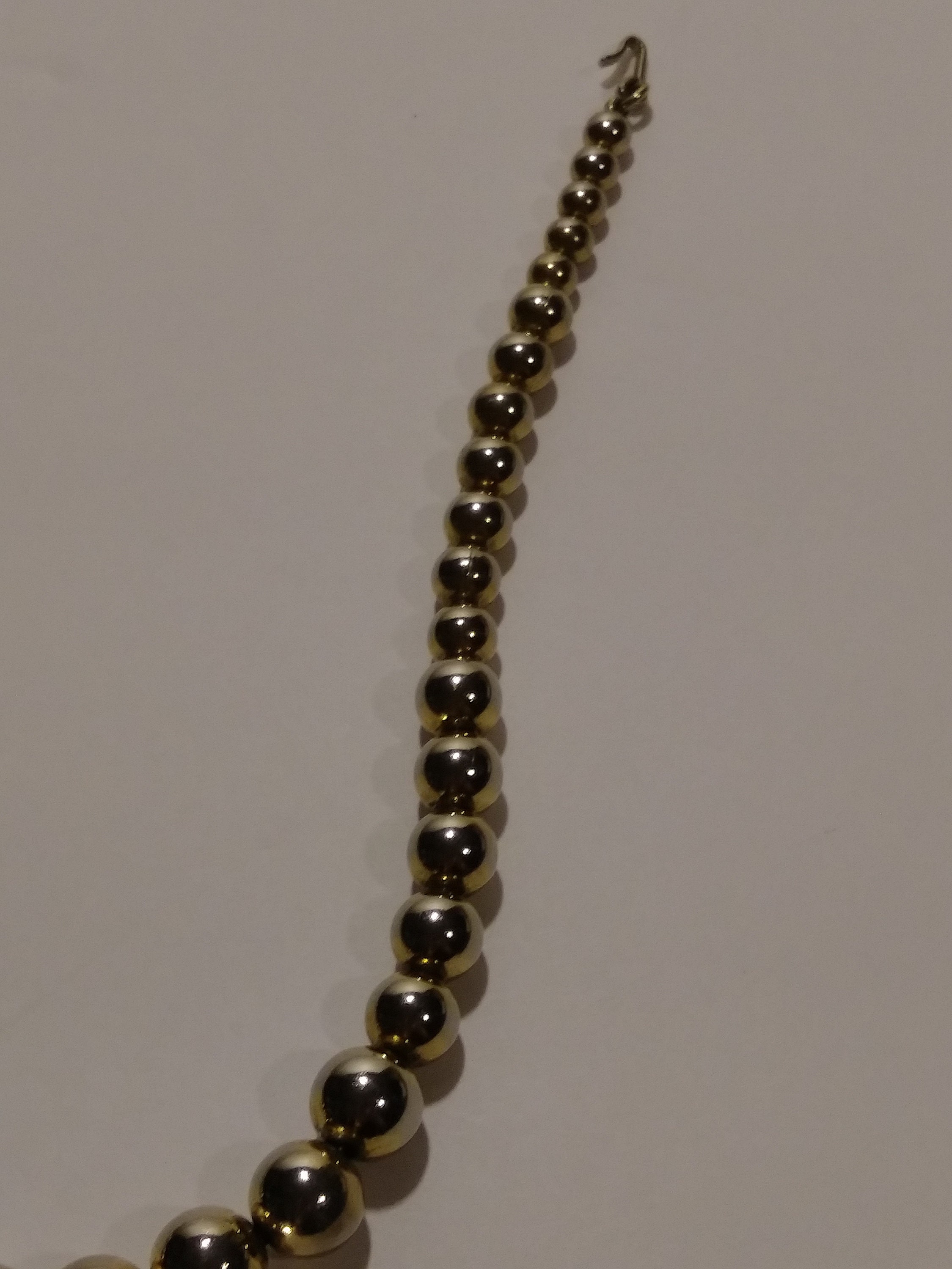 Graduated Bead Necklace Gold Tone Etsy