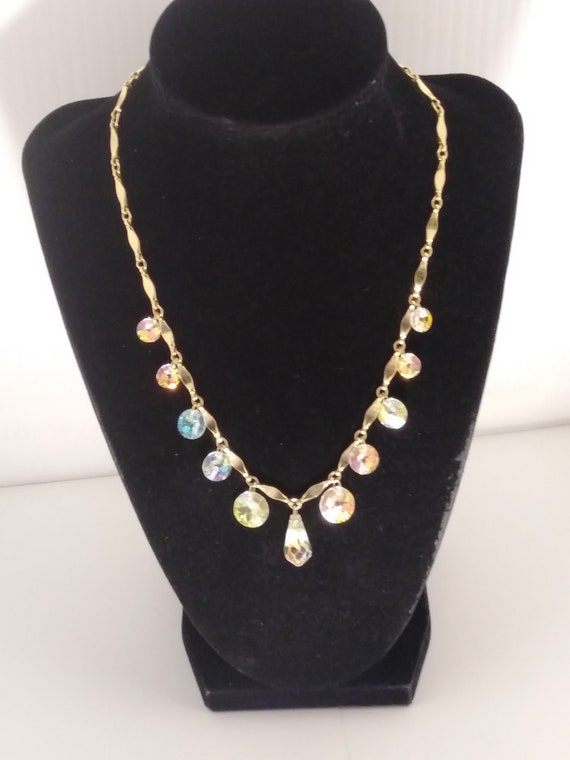 Sarah Coventry Vintage "Crystal Fire" Necklace Go… - image 1